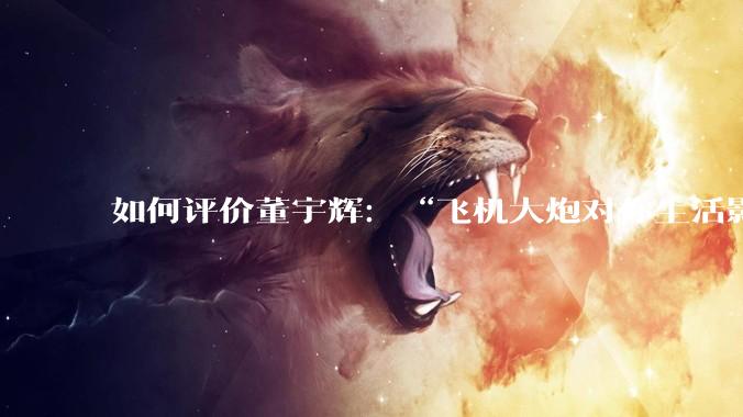 如何评价董宇辉：“飞机大炮对你生活影响其实并不大，小家电才是真正提升每个人生活质量”这个观点？