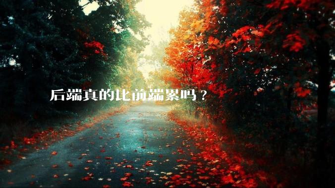 后端真的比前端累吗?