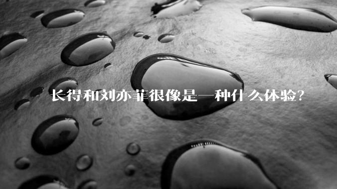 长得和刘亦菲很像是一种什么体验？